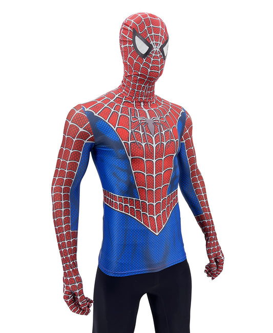 Superhero Costume Halloween Cosplay Bodysuit Compression Shirt With Mask For Adult Mens
