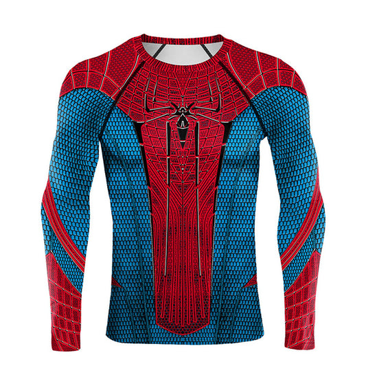 Men Compression Shirt, Long Sleeve 3D Print T-Shirt, Men's Super Hero Series Tee